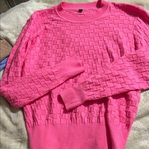 Vibrant Pink Women's Crew Neck Sweater
